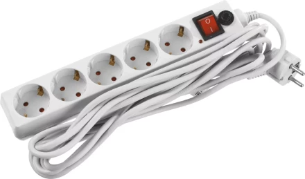 Сетевой фильтр STAYER &quot;MASTER&quot; электрический, 5 гнезд, макс. мощн. 2200 Вт, 5м 55066-5 купить в Губкинске