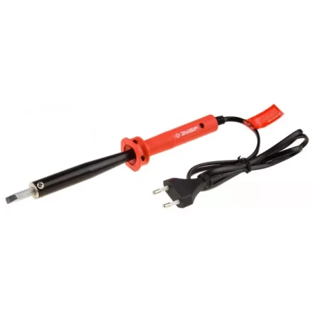 Электропаяльник ЗУБР &quot;МАСТЕР&quot; с пластиковой рукояткой и долговечным жалом, форма клин, 100Вт 55400-100_z01 купить в Губкинске