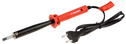 Электропаяльник ЗУБР &quot;МАСТЕР&quot; с пластиковой рукояткой и долговечным жалом, форма клин, 100Вт 55400-100_z01 купить в Губкинске