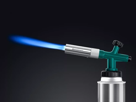 KG-1000 цельнометаллическая газовая горелка с пъезоподжигом, на баллон с цанговым соединением, 1450°C 55514 купить в Губкинске