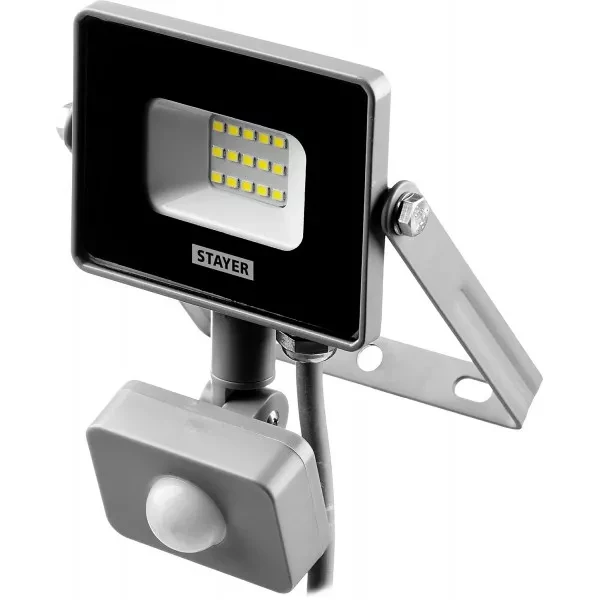 Прожектор LEDPro светодиодный, STAYER Profi 57133-10, датчик движения, 10Вт 57133-10 купить в Губкинске