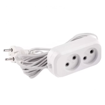 Удлинитель бытовой без заземления 5 м 2 розетки 6 А серия УХ6 Denzel 95922 купить в Губкинске