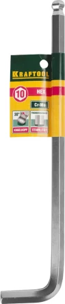 Ключ KRAFTOOL &quot;INDUSTRIE&quot; имбусовый, длинный c шариком, Cr-Mo, хромосатинированное покрытие, HEX 10 27437-10 купить в Губкинске