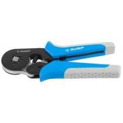 Кримпер ЗУБР "ЭКСПЕРТ" "ЕВРО-КОННЕКТ" для изолированных и неизолированных втулочных наконечников,с 4-хсторонней матрицей 22676