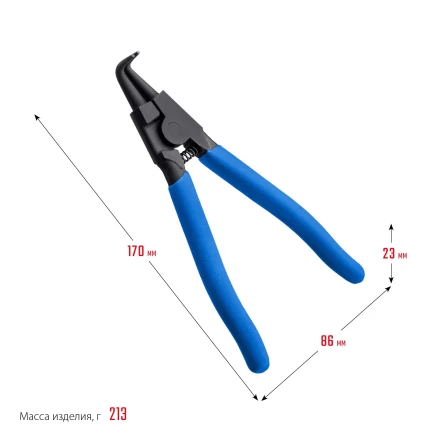 ЗУБР 170 мм, изогнутые губки, внешний съемник стопорных колец, Профессионал (22821-4) купить в Губкинске