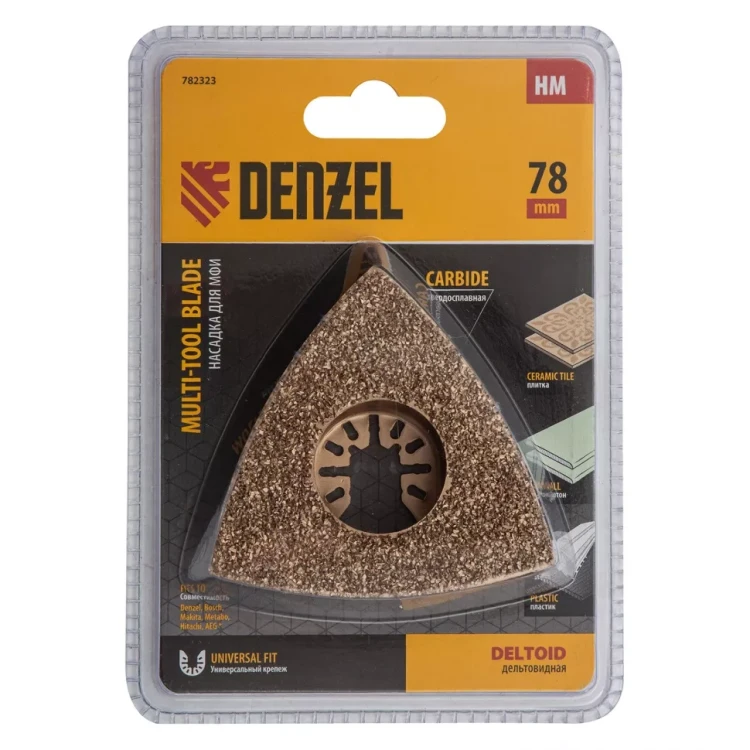 Насадка для МФИ шлифовальная дельтавидная Denzel 782323, HM, по плитке и дереву, 78 мм купить в Губкинске