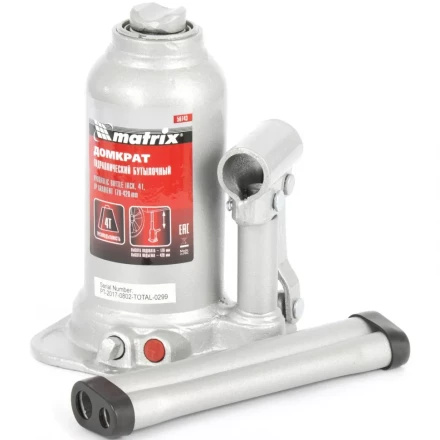 Домкрат гидравлический бутылочный телескопический 4 т подъем 170-420 мм MATRIX 50743 купить в Губкинске
