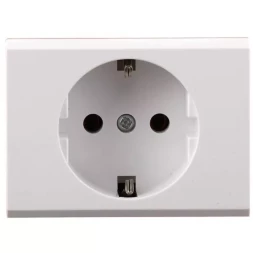 Розетка СВЕТОЗАР "ЭФФЕКТ" с заземлением, одинарная, без вставки и рамки, цвет белый, 16А/~250В SV-54400-W