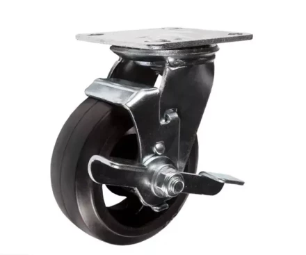 Колесо большегрузное поворотное SCdb 63 150 мм обрезиненное с тормозом РФ 1030004 купить в Губкинске