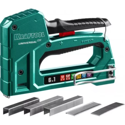 Степлер для скоб &quot;Universal HD&quot; 6-в-1: 53 (6-14 мм)/53F (8-14 мм)/140 (8-14 мм)/13 (6-14 мм)/300 (16 мм)/500 (16 мм), литой, алюм. корп., KRAFTOOL 3188 купить в Губкинске