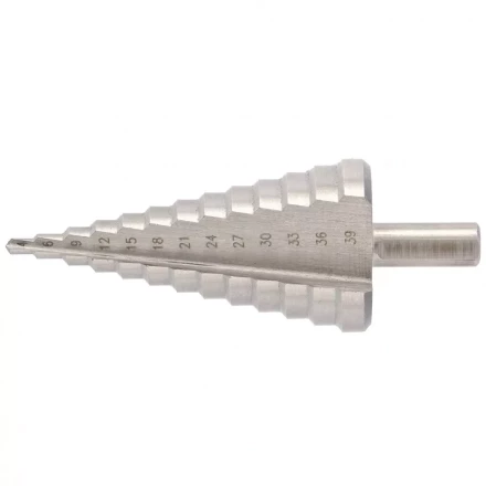 Сверло ступенчатое 4-6-9-12-15-18-21-24-27-30-33-36-39 мм Р6М5 трехгранный хвостовик Барс 72363 купить в Губкинске