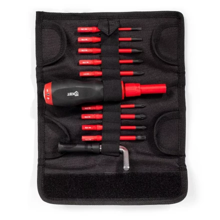 Диэлектрическая динамометрическая отвертка VDE КВТ НИО-3309 со сменными битами SLIM, 9 шт. (78279) купить в Губкинске