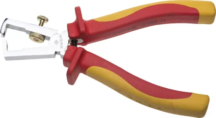 Пассатижи ЗУБР &quot;ПРОФИЭЛЕКТРИК&quot;, диэлектр, для зачистки проводов, двухкомп рукоятка, до~1000В, d до 5мм, S поперечн сеч кабеля до 10мм2, 180мм 22145-9-16 купить в Губкинске