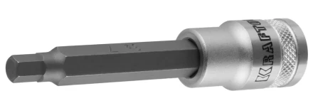 Торцовая бита-головка KRAFTOOL &quot;INDUSTRIE QUALITAT&quot;, удлиненная, материал S2, HEX, сатинированная, 1/2&quot;, H7 27909-07_z01 купить в Губкинске