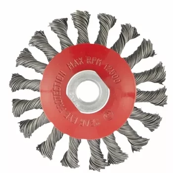 Щетка для УШМ, 125 мм, М14, &quot;тарелка&quot;, крученая проволока  0,5 мм  MATRIX 74611 купить в Губкинске