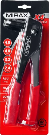 Заклепочник, MIRAX 31033, для алюминиевых заклепок d=2,4 / 3,2 / 4,0 / 4,8 мм, длина 225мм 31033_z01 купить в Губкинске