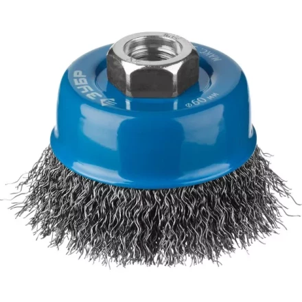 ЗУБР &quot;ПРОФЕССИОНАЛ&quot;. Щетка чашечная для УШМ, витая стальная проволока 0,3мм, 60ммхМ14 35261-060_z02 купить в Губкинске