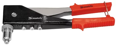 Заклепочник, 250 мм, переставной 0-90 градусов, заклепки 2,4-3,2-4,0-4,8 мм MATRIX 40527 купить в Губкинске
