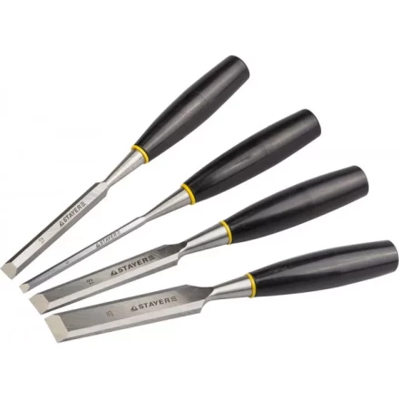Набор: Стамески плоские с пластмассовой ручкой, 6/12/18/25, 4шт, STAYER 1820-H4 купить в Губкинске