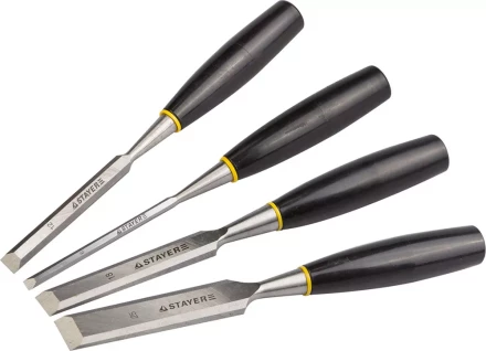 Набор: Стамески плоские с пластмассовой ручкой, 6/12/18/25, 4шт, STAYER 1820-H4 купить в Губкинске