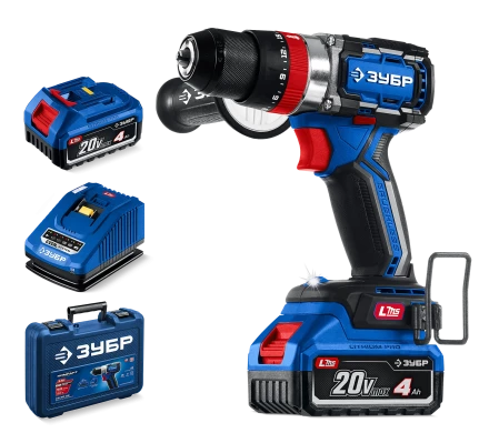 Бесщеточная ударная дрель-шуруповерт Зубр, 2 АКБ LMS (4 Ач), в кейсе DBS-70-42 серия «ПРОФЕССИОНАЛ» купить в Губкинске
