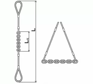 Строп комбинированный 1.25 т L=4.5 м L цепи=1.2 м заплет купить в Губкинске