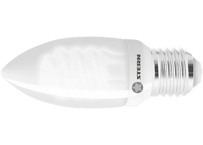 Лампа компактная люминесцентная свечка 9W 2700K E27 8000ч Stern 90962 купить в Губкинске
