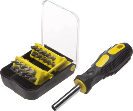 Набор STAYER Отвертка-битхолдер &quot;STANDARD&quot; с магнитом, 2-комп. рукоятка, биты Сr-V, в боксе, 21 предмет 25078-H21 купить в Губкинске