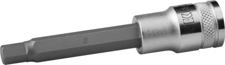 Торцовая бита-головка KRAFTOOL &quot;INDUSTRIE QUALITAT&quot;, удлиненная, материал S2, HEX, сатинированная, 1/2&quot;, H8 27909-08_z01 купить в Губкинске