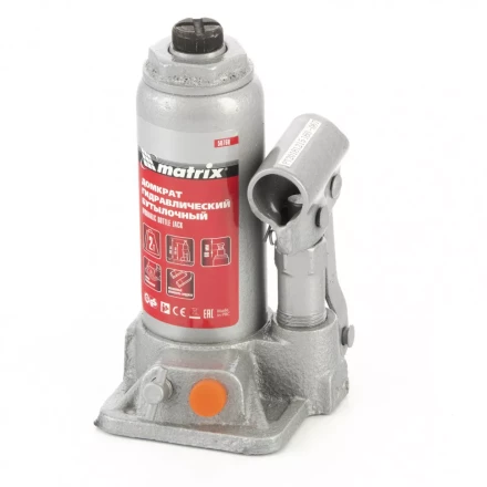 Домкрат гидравлический бутылочный 2 т h подъема 158-308 мм Matrix 50760 купить в Губкинске