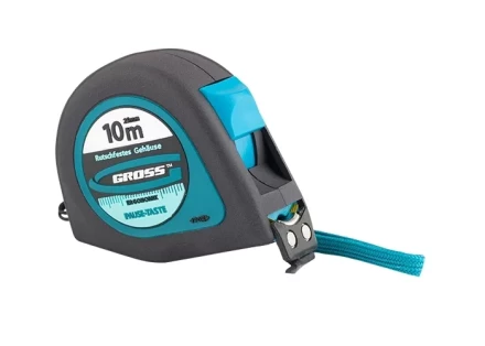 Рулетка &quot;Ergonomisch&quot;,10 м x 25 мм, магнитный обрезиненный зацеп  GROSS 31105 купить в Губкинске