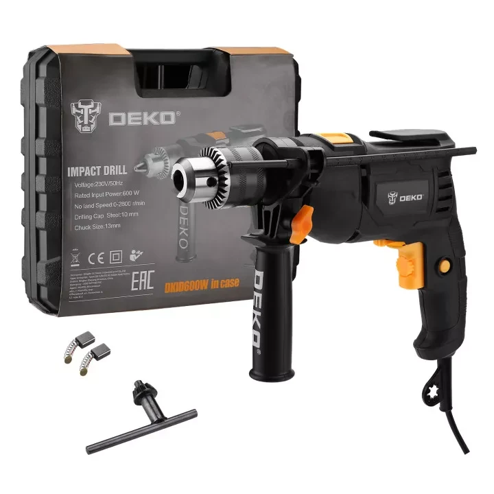Дрель ударная DEKO DKID600W, 063-4126, в кейсе купить в Губкинске