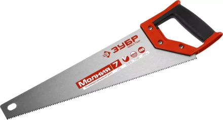 Ножовка универсальная (пила) ЗУБР МОЛНИЯ-7 400 мм, 7 TPI, закалка, рез вдоль и поперек волокон, для средних заготовок, фанеры, ДСП, МДФ 1537-40_z01 купить в Губкинске
