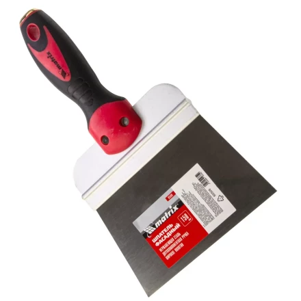 Шпатель фасадный из нержавеющей стали Matrix, 150 мм, двухкомпонентная ручка, широкое полотно, 85509 купить в Губкинске