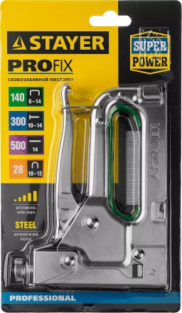 Степлер &quot;Max 140&quot; с регулировкой силы удара, металл корпус 4-в-1: тип 140 (6-14 мм) / 28 (9-11 мм) / 300 (10-14 мм) / 500 (14 мм), STAYER 31508_z02 купить в Губкинске