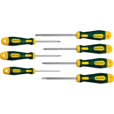 Набор X-Drive, KRAFTOOL 250081-H7: Отвертки профессиональные, SL: 3x80, 5x100, 6x125; PH: 1x80, 2x100; PZ: 1x80, 2x100 250081-H7 купить в Губкинске