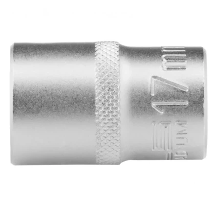 Головка торцевая 17 мм двенадцатигранная CrV под квадрат 1/2 хромированная Stels 13662 купить в Губкинске