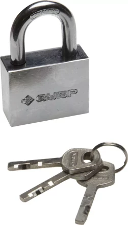 Замок ЗУБР &quot;МАСТЕР&quot; навесной, стальной корпус, закаленная дужка, 50мм 3710-50_z01 купить в Губкинске