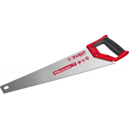 Ножовка универсальная (пила) ЗУБР МОЛНИЯ-7 450 мм, 7 TPI, закалка, рез вдоль и поперек волокон, для средних заготовок, фанеры, ДСП, МДФ 1537-45_z01 купить в Губкинске