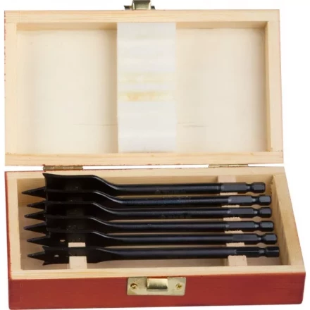 ЗУБР &quot;ЭКСПЕРТ&quot;. Набор сверл по дереву перьевые, в дерев.боксе, d 12, 16, 18, 20, 22, 25мм, 6шт 29503-H6 купить в Губкинске