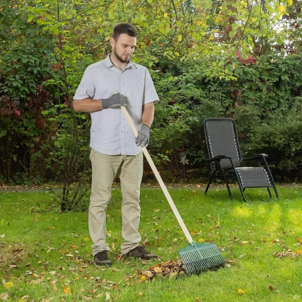Грабли веерные пластиковые Сибртех, 420 мм, 22 плоских зуба, без черенка, Россия, 617055 купить в Губкинске