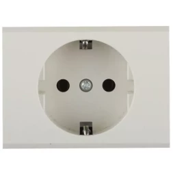 Розетка СВЕТОЗАР "ЭФФЕКТ" с заземлением, одинарная, без вставки и рамки, цвет бежевый, 16А/~250В SV-54400-B