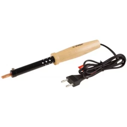 Электропаяльник ЗУБР "МАСТЕР" с деревянной рукояткой и долговечным жалом, форма клин, 80Вт 55405-80_z01