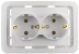 Розетка СВЕТОЗАР &quot;ГАММА&quot; двойная, с заземлением, цвет белый, 16А/~250В SV-54107-W купить в Губкинске