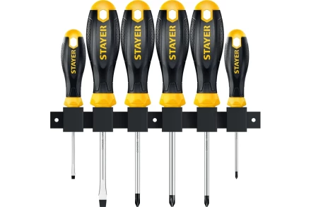 Набор STAYER &quot;MASTER&quot; HERCULES: Отвертки, Cr-V, эргономичная двухкомпонентная рукоятка, 6шт 25055-H6_z04 купить в Губкинске