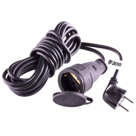 Удлинитель бытовой с заземлением 5 м 1 прорезиненная розетка 16 A серия УХз16 Denzel 95917 купить в Губкинске