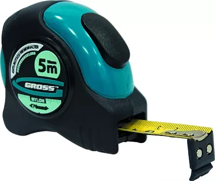 Рулетка &quot;Schlagfest&quot; 5 м x 19 мм магн. обрез зацеп двухст. шкала нейлон покр. автоматич  GROSS 31112 купить в Губкинске
