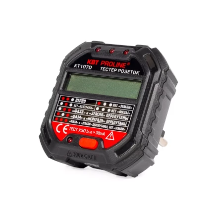 Тестер розеток и УЗО КВТ КТ 107D (86321) купить в Губкинске
