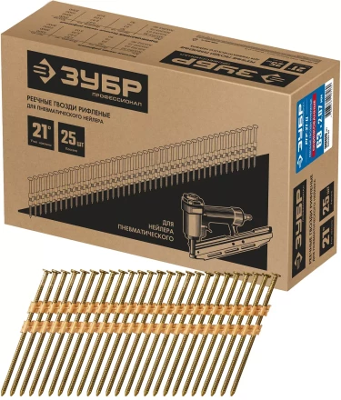 ЗУБР SN21 63 х 2.87 мм, реечные гвозди рифленые оцинкованные, 3000 шт (305393-63) купить в Губкинске