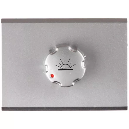 Диммер СВЕТОЗАР &quot;ЭФФЕКТ&quot; без вставки и рамки, цвет светло-серый металлик, 60-500Вт SV-54442-SM купить в Губкинске